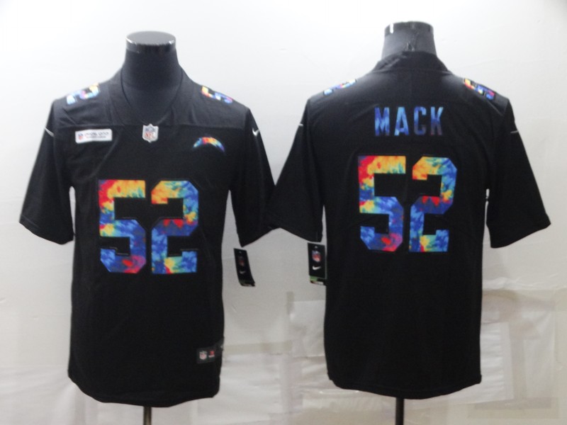Men's Los Angeles Chargers #52 Khalil Mack Black Crucial Catch Limited Stitched Jersey