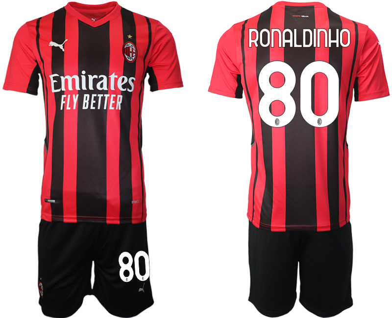 Men 2021-2022 Club AC Milan home red 80 Soccer Jersey