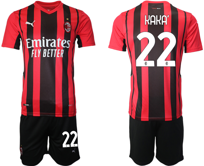 Men 2021-2022 Club AC Milan home red 22 Soccer Jerseys