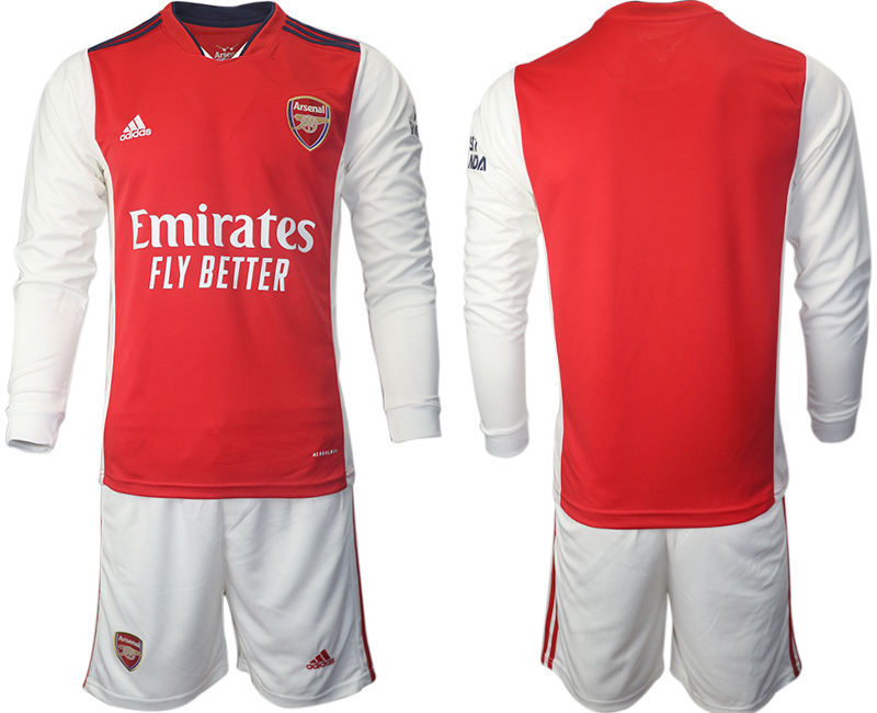 Men 2021-2022 Club Arsenal home red Long Sleeve blank Soccer Jersey