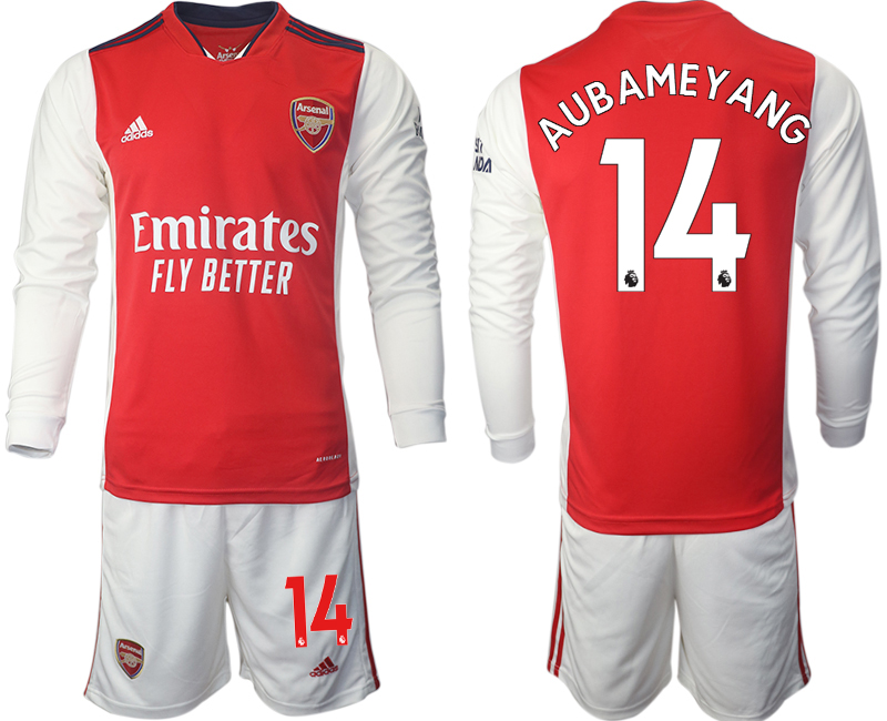 Men 2021-2022 Club Arsenal home red Long Sleeve 14 Soccer Jersey