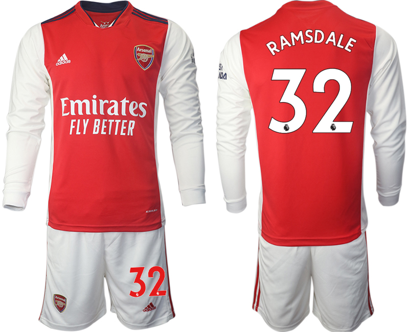 Men 2021-2022 Club Arsenal home red Long Sleeve 32 Soccer Jersey