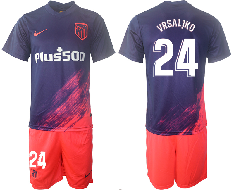 Men 2021-2022 Club Atletico Madrid away purple 24 Soccer Jersey