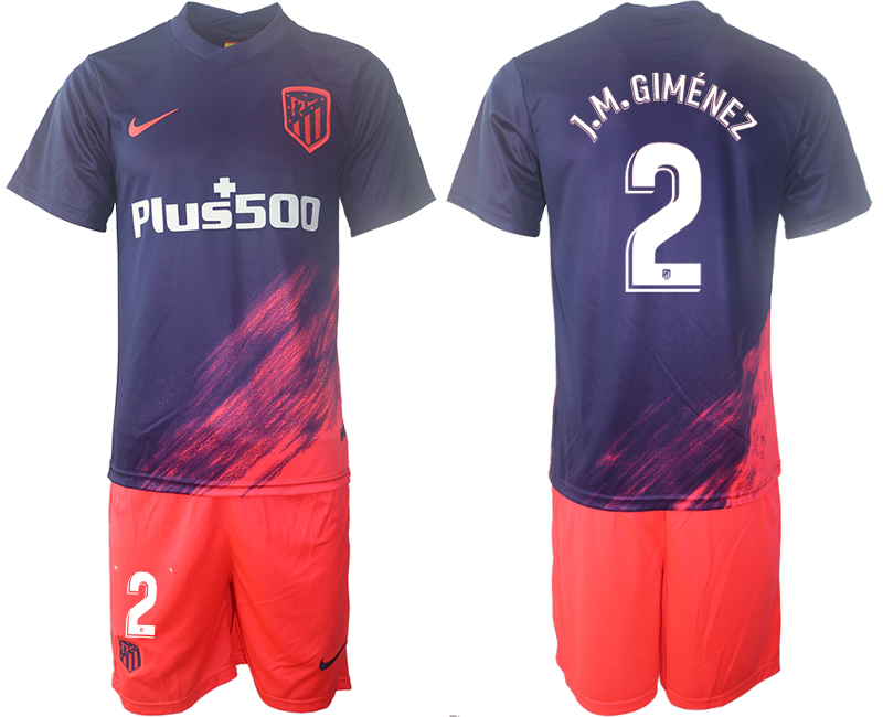 Men 2021-2022 Club Atletico Madrid away purple 2 Soccer Jersey