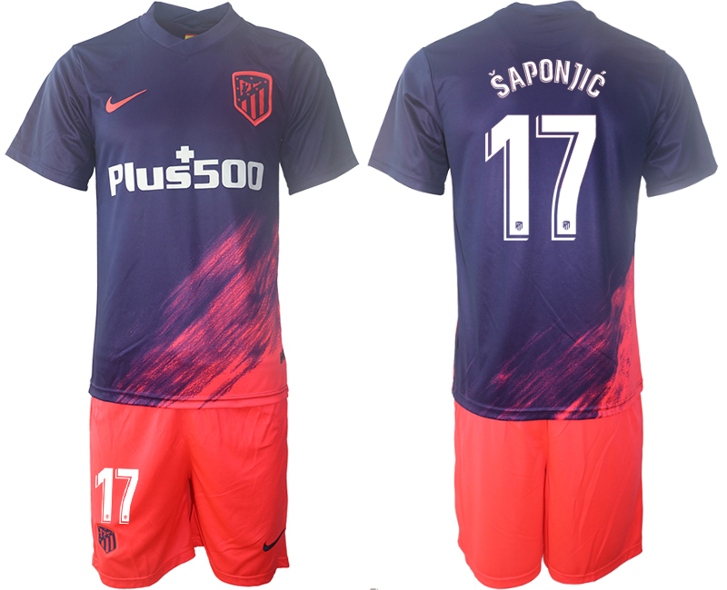 Men 2021-2022 Club Atletico Madrid away purple 17 Soccer Jersey