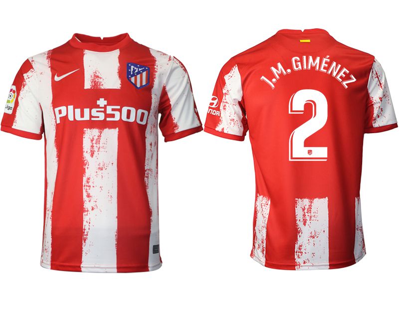 Men 2021-2022 Club Atletico Madrid home aaa version red 2 Nike Soccer Jersey