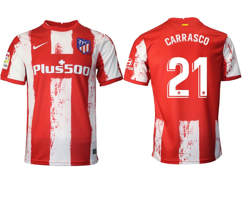 Men 2021-2022 Club Atletico Madrid home aaa version red 21 Nike Soccer Jersey