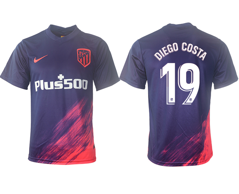 Men 2021-2022 Club Atletico Madrid away aaa version purple 19 Soccer Jersey
