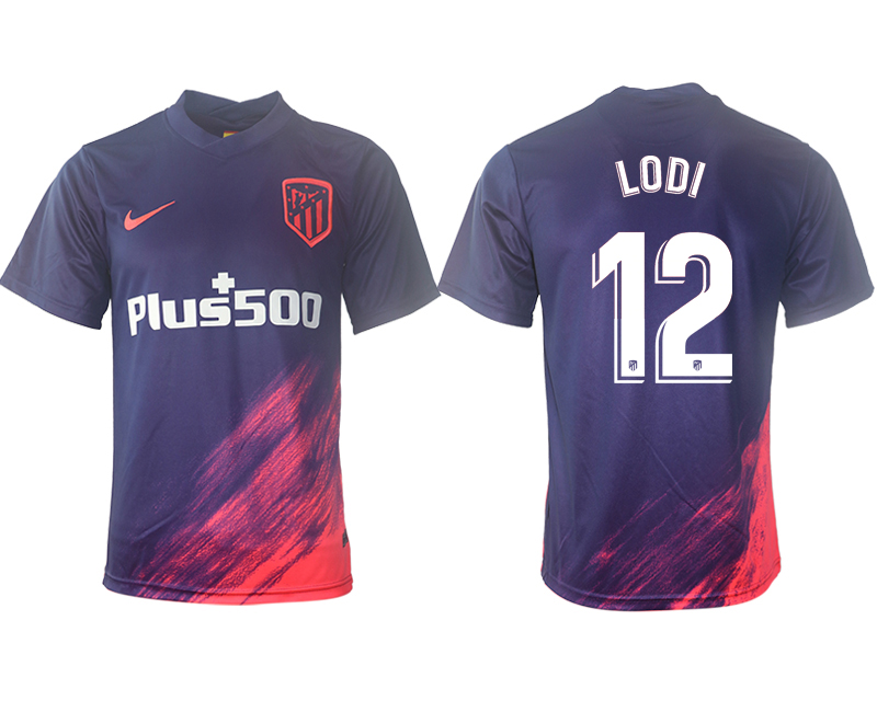 Men 2021-2022 Club Atletico Madrid away aaa version purple 12 Soccer Jersey
