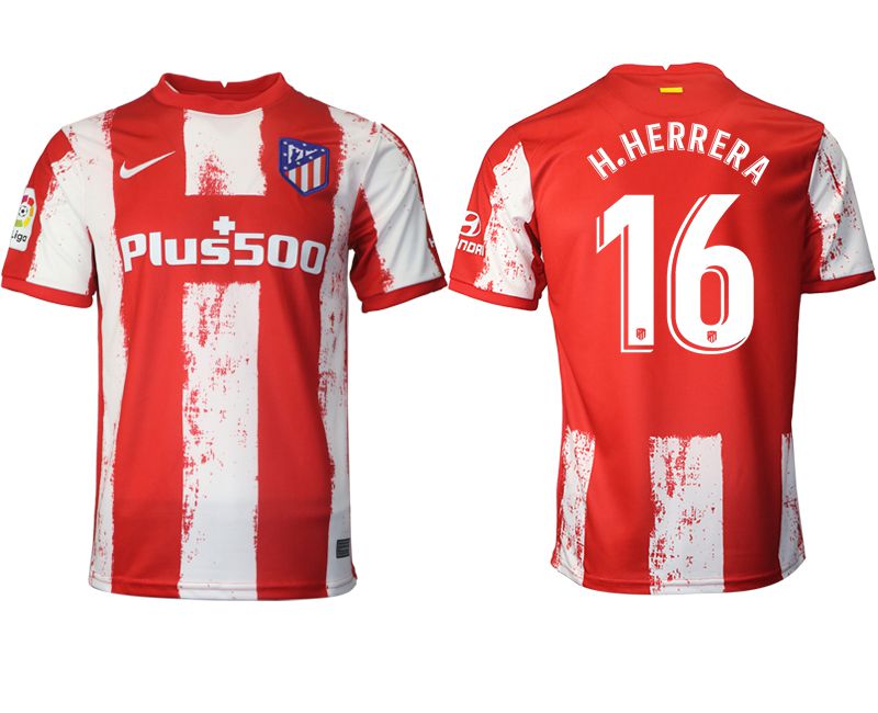 Men 2021-2022 Club Atletico Madrid home aaa version red 16 Nike Soccer Jersey
