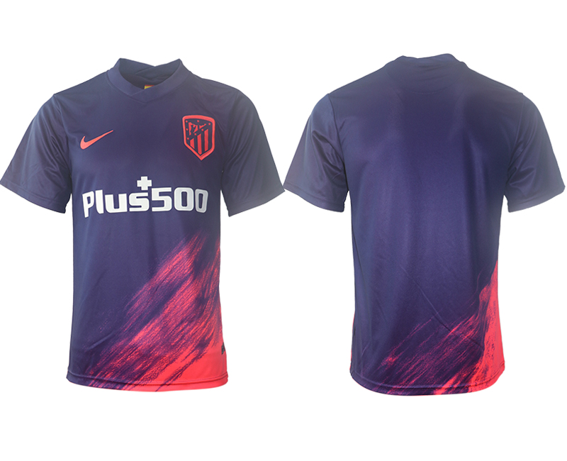 Men 2021-2022 Club Atletico Madrid away aaa version purple blank Soccer Jersey