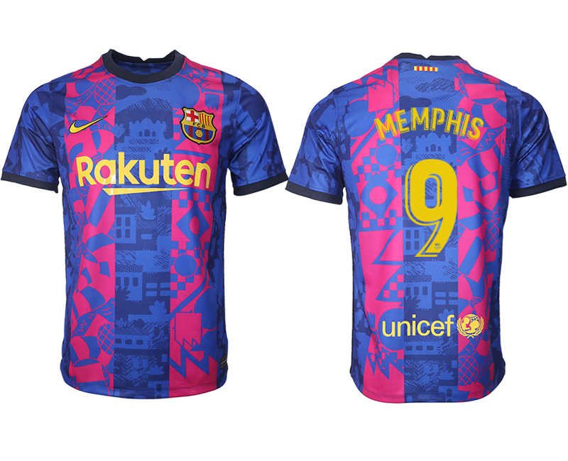 Men 2021-2022 Club Barcelona blue training suit aaa version 9 Soccer Jersey