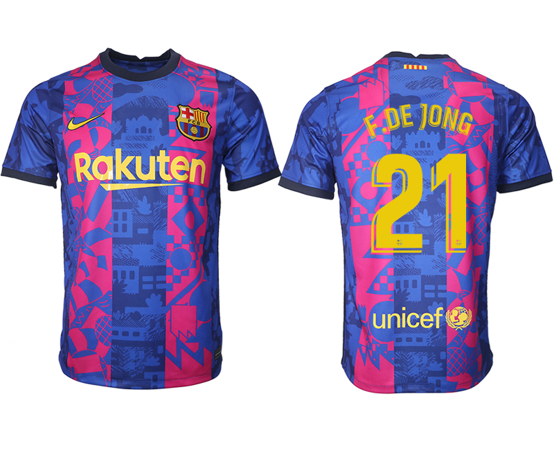 Men 2021-2022 Club Barcelona blue training suit aaa version 21 Soccer Jersey