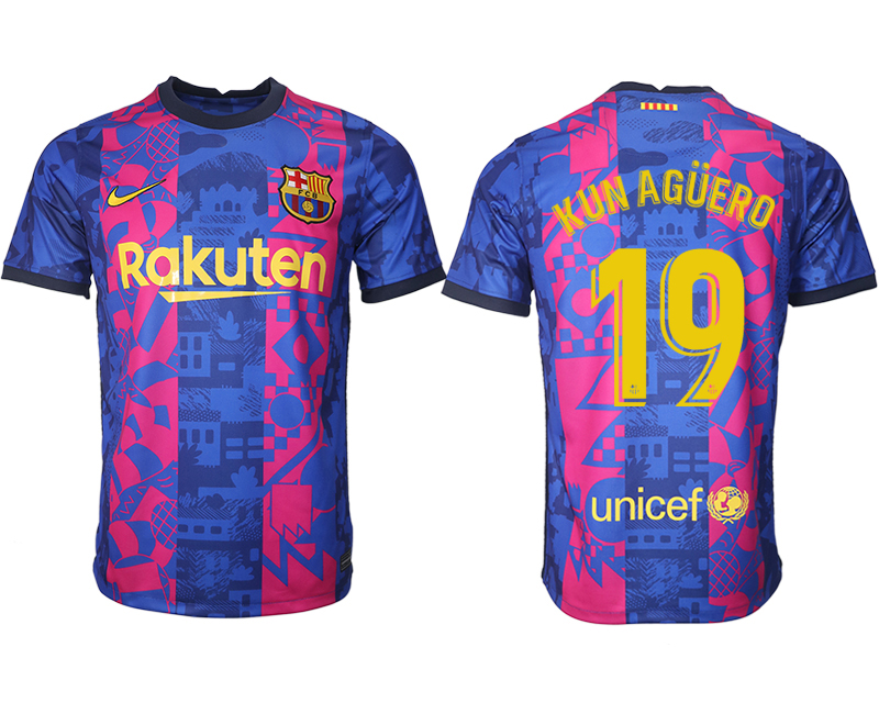 Men 2021-2022 Club Barcelona blue training suit aaa version 19 Soccer Jersey