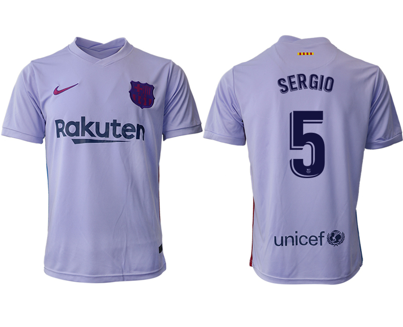 Men 2021-2022 Club Barcelona away aaa version purple 5 Soccer Jersey