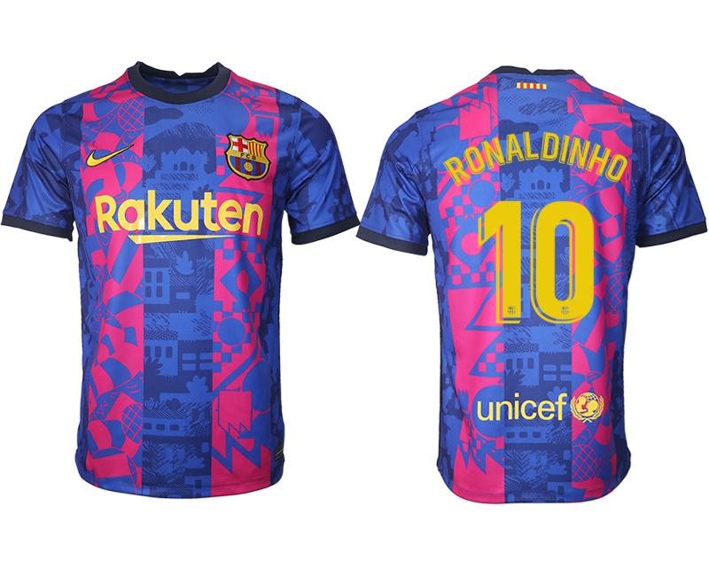Men 2021-2022 Club Barcelona blue training suit aaa version 10 Soccer Jersey