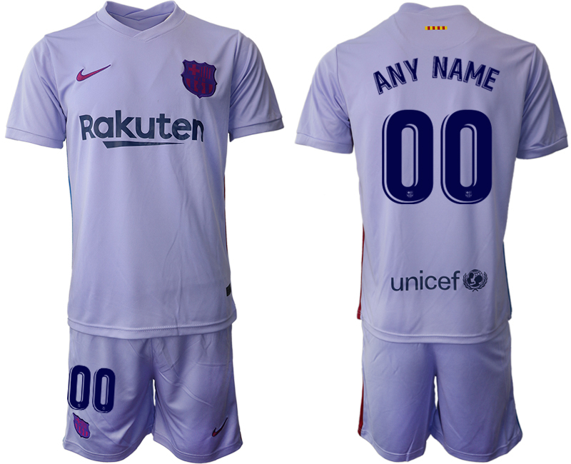 Men 2021-2022 Club Barcelona away purple customized Soccer Jersey