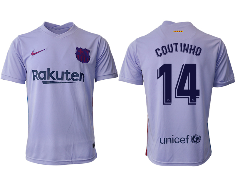 Men 2021-2022 Club Barcelona away aaa version purple 14 Soccer Jersey