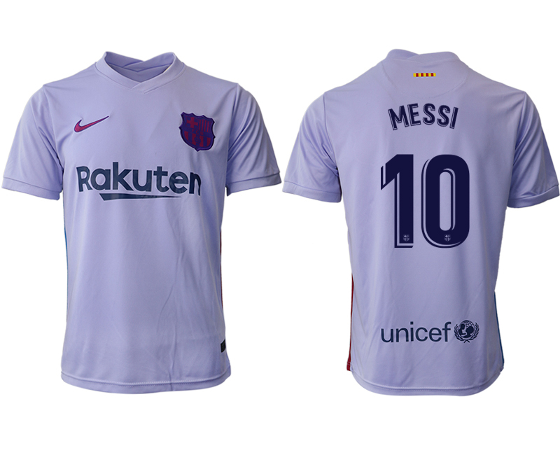 Men 2021-2022 Club Barcelona away aaa version purple 10 Soccer Jerseys