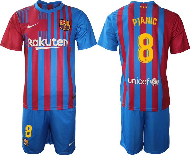 Men 2021-2022 Club Barcelona home blue 8 Nike Soccer Jerseys