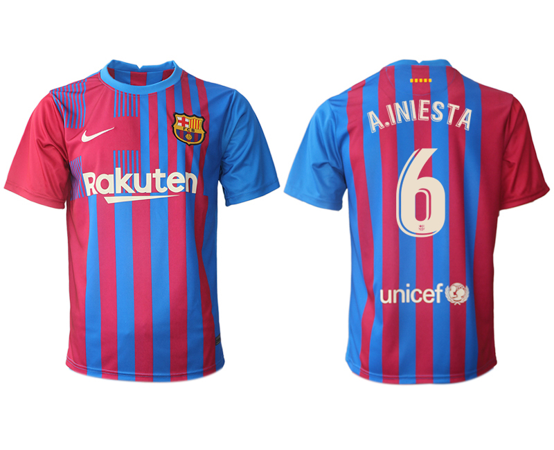 Men 2021-2022 Club Barcelona home aaa version red 6 Nike Soccer Jerseys
