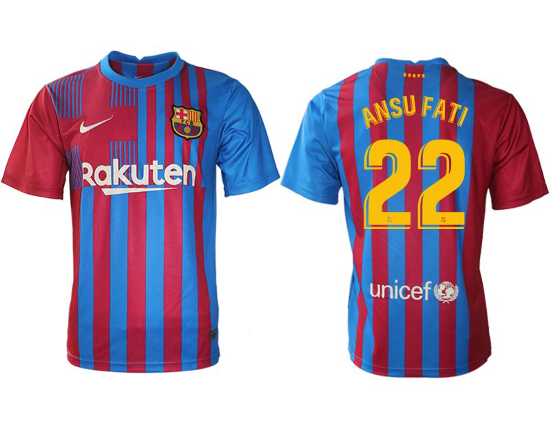 Men 2021-2022 Club Barcelona home aaa version red 22 Nike Soccer Jersey