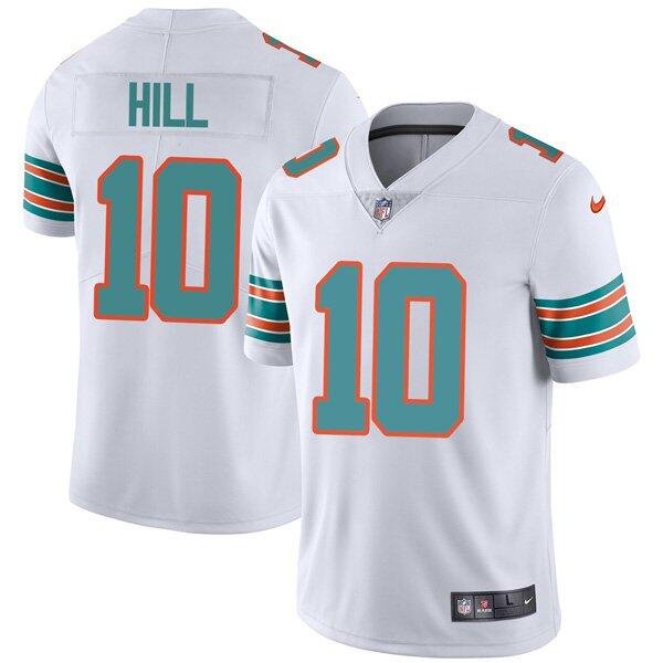 Men’s Miami Dolphins #10 Tyreek Hill White Color Rush Limited Stitched Football Jersey