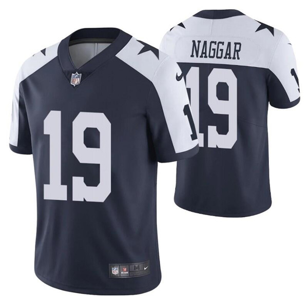 Men's Dallas Cowboys #19 Chris Naggar Navy White Vapor Limited Stitched Jersey