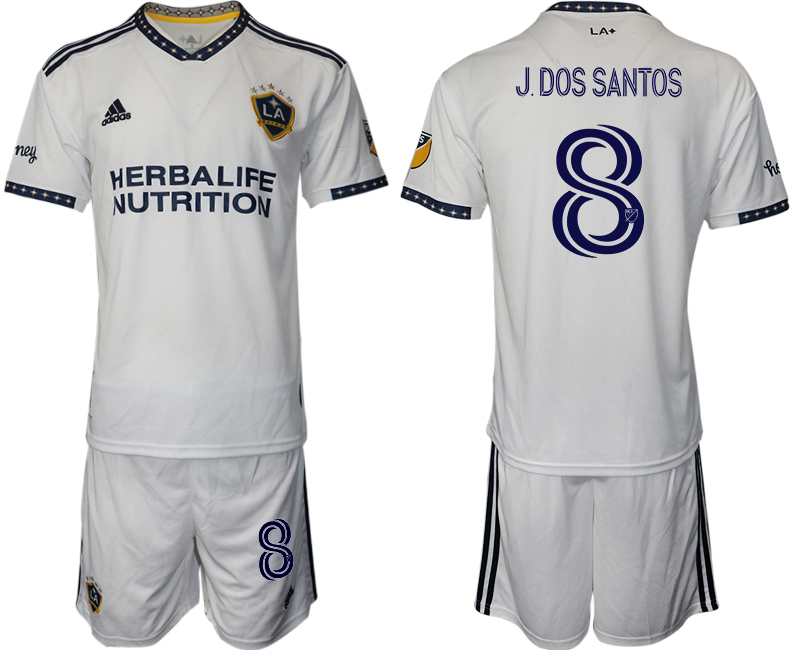 Men 2022-2023 Club Los Angeles Galaxy home white 8 Adidas Soccer Jersey