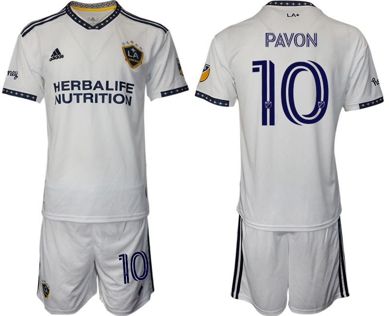 Men 2022-2023 Club Los Angeles Galaxy home white 10 Adidas Soccer Jersey