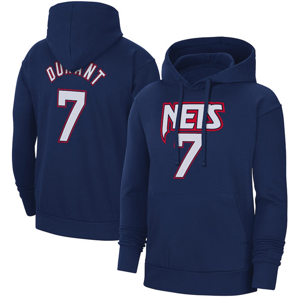 Men's Brooklyn Nets #7 Kevin Durant 2022 Navy Pullover Hoodie
