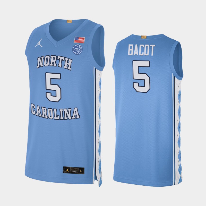 Men's North Carolina Tarheels #5 Armando Bacot Blue basketball jerseys