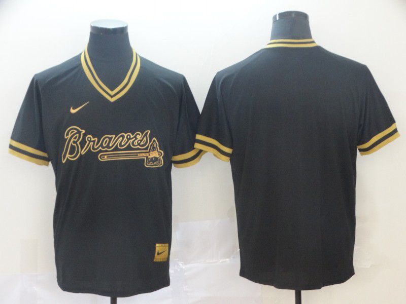 Men Atlanta Braves Blank Black gold Game Nike 2022 MLB Jersey