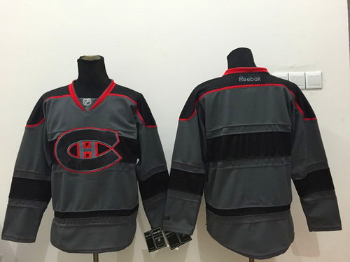 Custom Montreal Canadiens Charcoal Gray Jersey