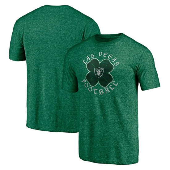 Men's Las Vegas Raiders Kelly Green St. Patrick's Day Celtic Tri-Blend T-Shirt