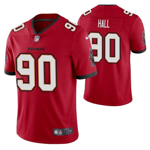Men's Tampa Bay Buccaneers #90 Logan Hall Red Vapor Untouchable Limited Stitched Jersey