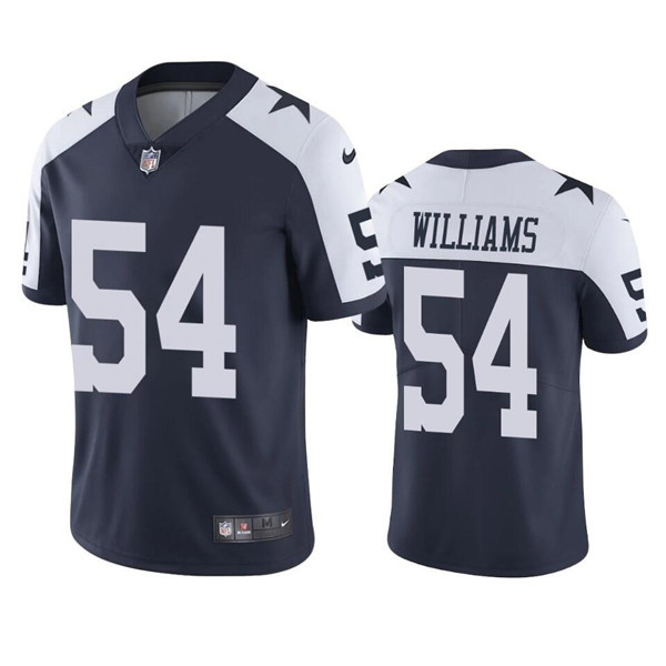 Men's Dallas Cowboys #54 Sam Williams White Navy Vapor Limited Stitched Jersey