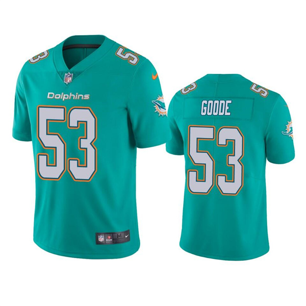 Men's Miami Dolphins #53 Cameron Goode Aqua Vapor Untouchable Limited Stitched Football Jersey
