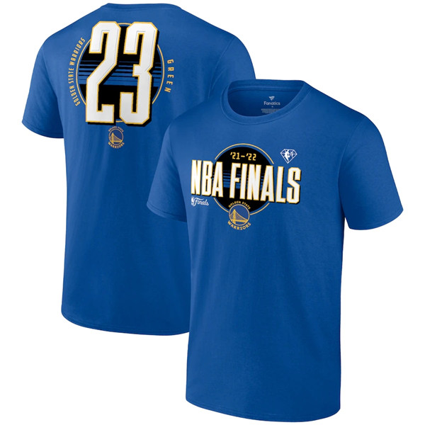 Men's Golden State Warriors #23 Draymond Green 2022 Royal NBA Finals Name & Number T-Shirt