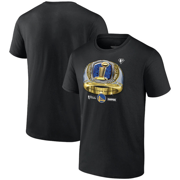 Men's Golden State Warriors 2022 Black NBA Finals Champions Bling Ring Big & Tall T-Shirt