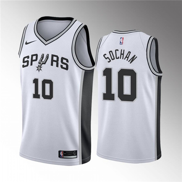 Men' San Antonio Spurs #10 Jeremy Sochan White Association Edition Stitched Jersey