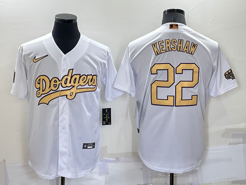 Men's Los Angeles Dodgers #22 Clayton Kershaw White 2022 All Star Stitched Cool Base Nike Jersey