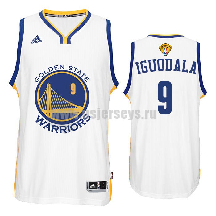Men's Golden State Warriors #9 Andre Iguodala White Stitched 2016 The Finals Home Swingman NBA Jersey