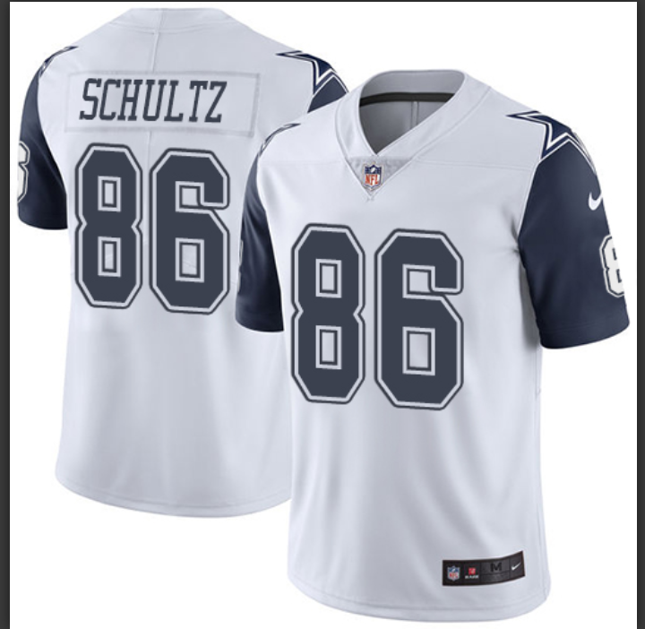 Men's Nike Dallas Cowboys #86 Dalton Schultz White Stitched NFL Limited Rush Jersey