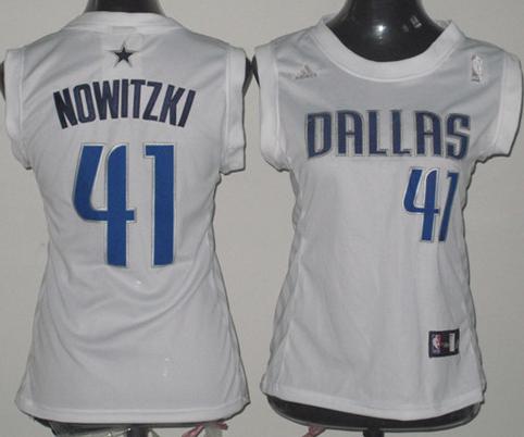 Cheap Women Dallas Mavericks 41 NOWITZKI White NBA Jerseys