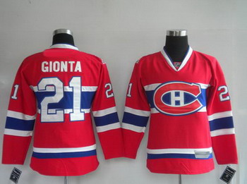 Kids Montreal Canadiens 21 GIONTA red For Sale