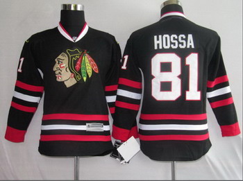 Hockey Kids Jerseys Chicago Blackhawks 81 Hossa black For Sale