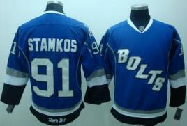 Kids Tampa Bay Lightning 91 Stamkos Blue Jerseys BOLTS Style For Sale