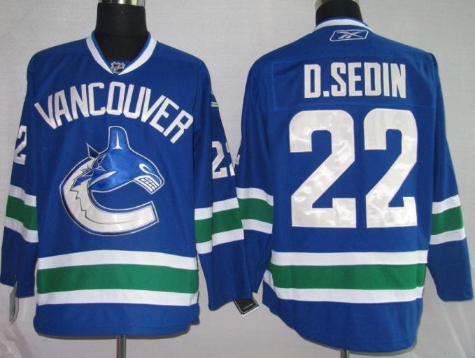 Kids Vancouver Canucks 22 D.Sedin Blue NHL Jersey For Sale