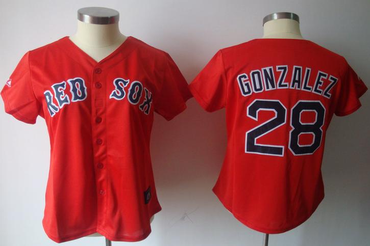 Cheap Women Boston Red Sox 28 Adrian Gonzalez Red MLB Jerseys